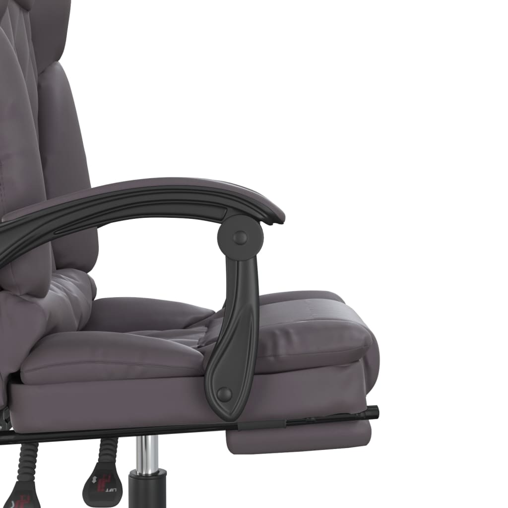 Fauteuil de massage inclinable de bureau Gris Similicuir