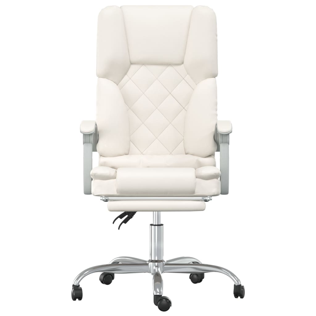 Fauteuil de massage inclinable de bureau Crème Similicuir - XIOS