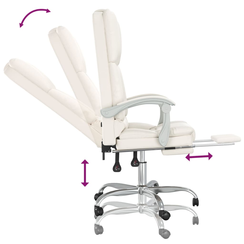 Fauteuil de massage inclinable de bureau Crème Similicuir - XIOS