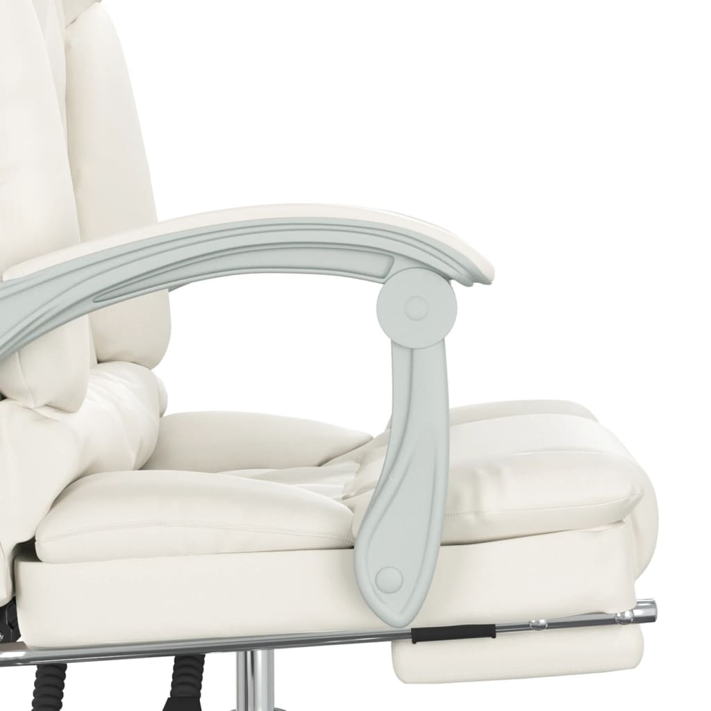 Fauteuil de massage inclinable de bureau Crème Similicuir - XIOS