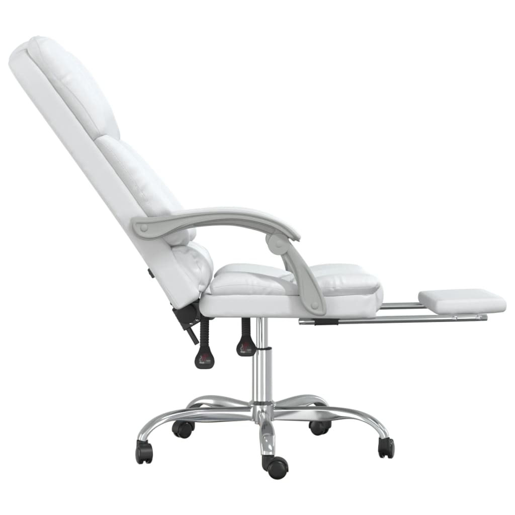 Fauteuil de massage inclinable de bureau Blanc Similicuir - XIOS