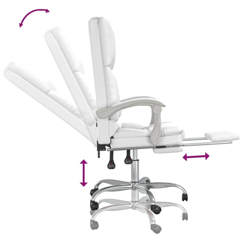 Fauteuil de massage inclinable de bureau Blanc Similicuir - XIOS