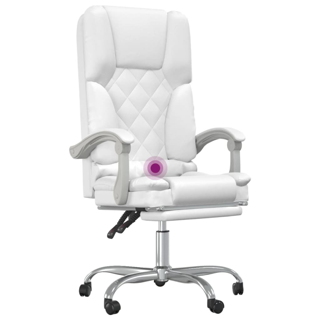 Fauteuil de massage inclinable de bureau Blanc Similicuir - XIOS