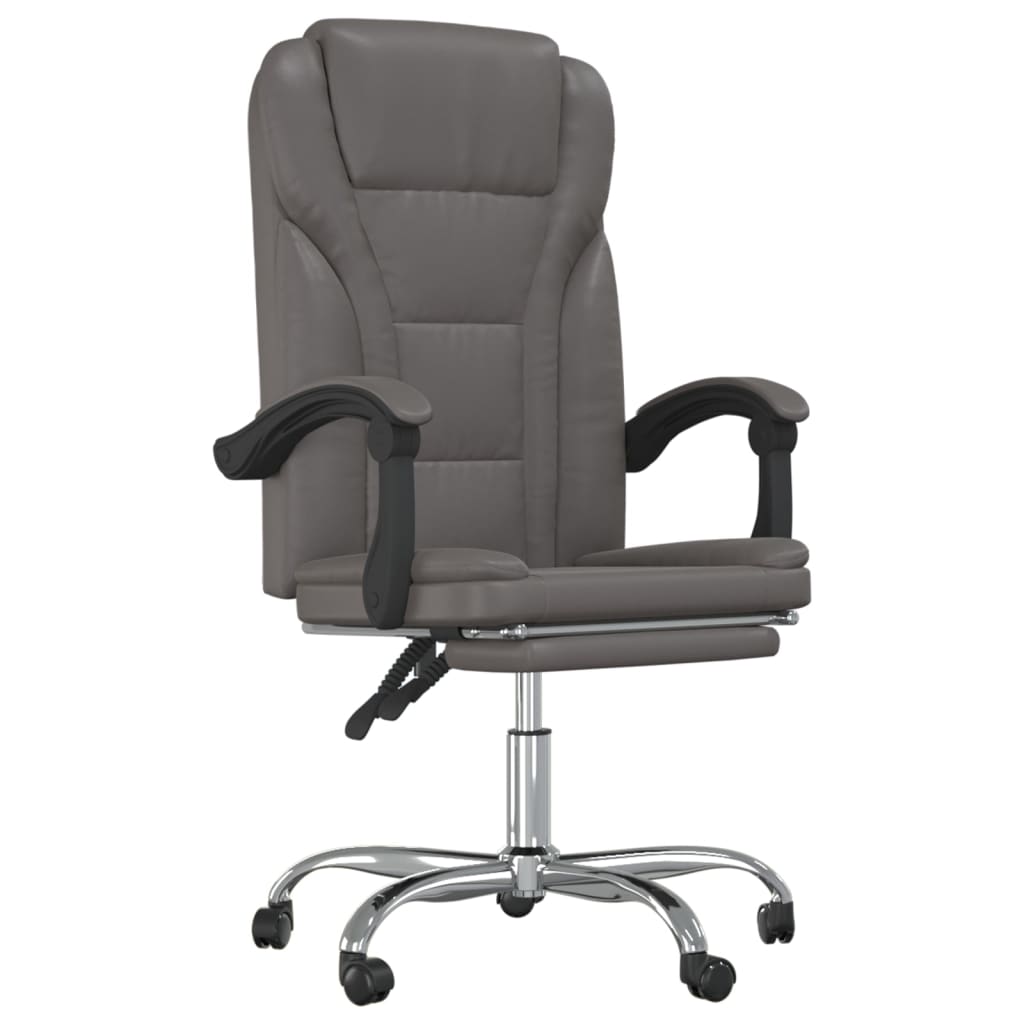 Fauteuil inclinable de bureau Gris Similicuir Chaises de bureau vidaXL