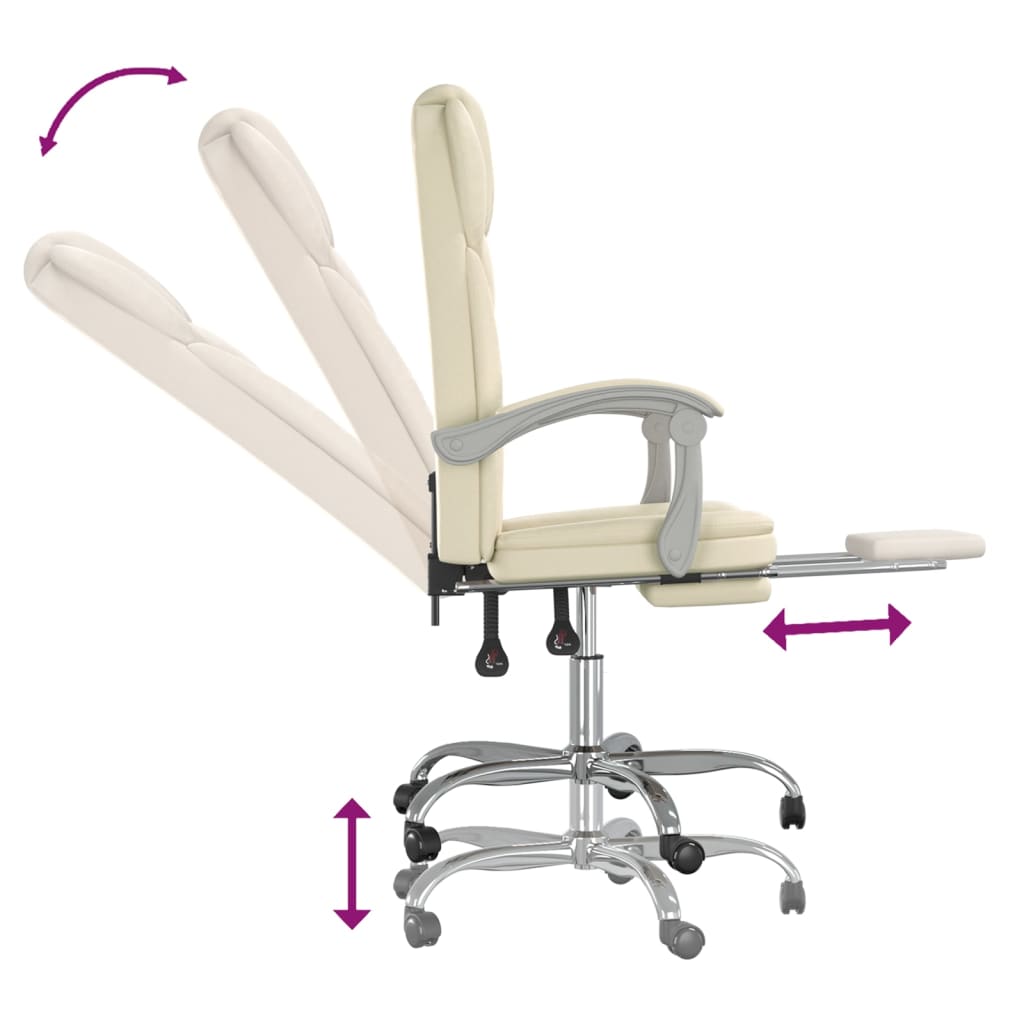 Fauteuil inclinable de bureau Crème Similicuir - XIOS