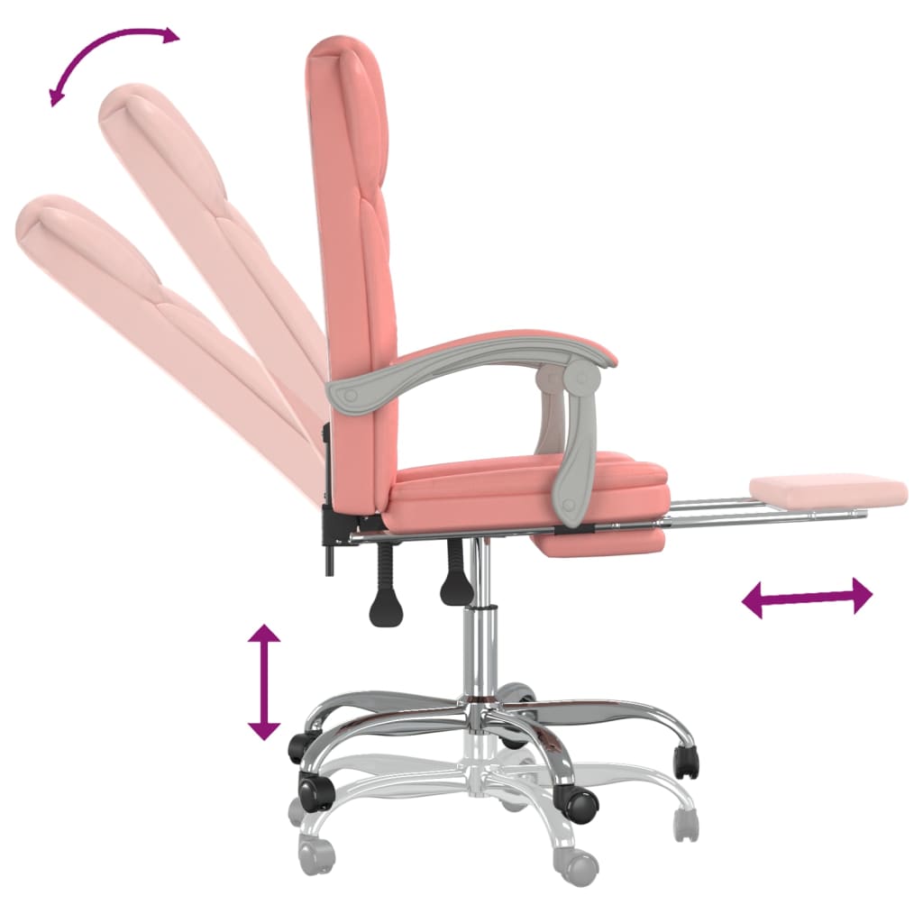 Fauteuil inclinable de bureau Rose Similicuir