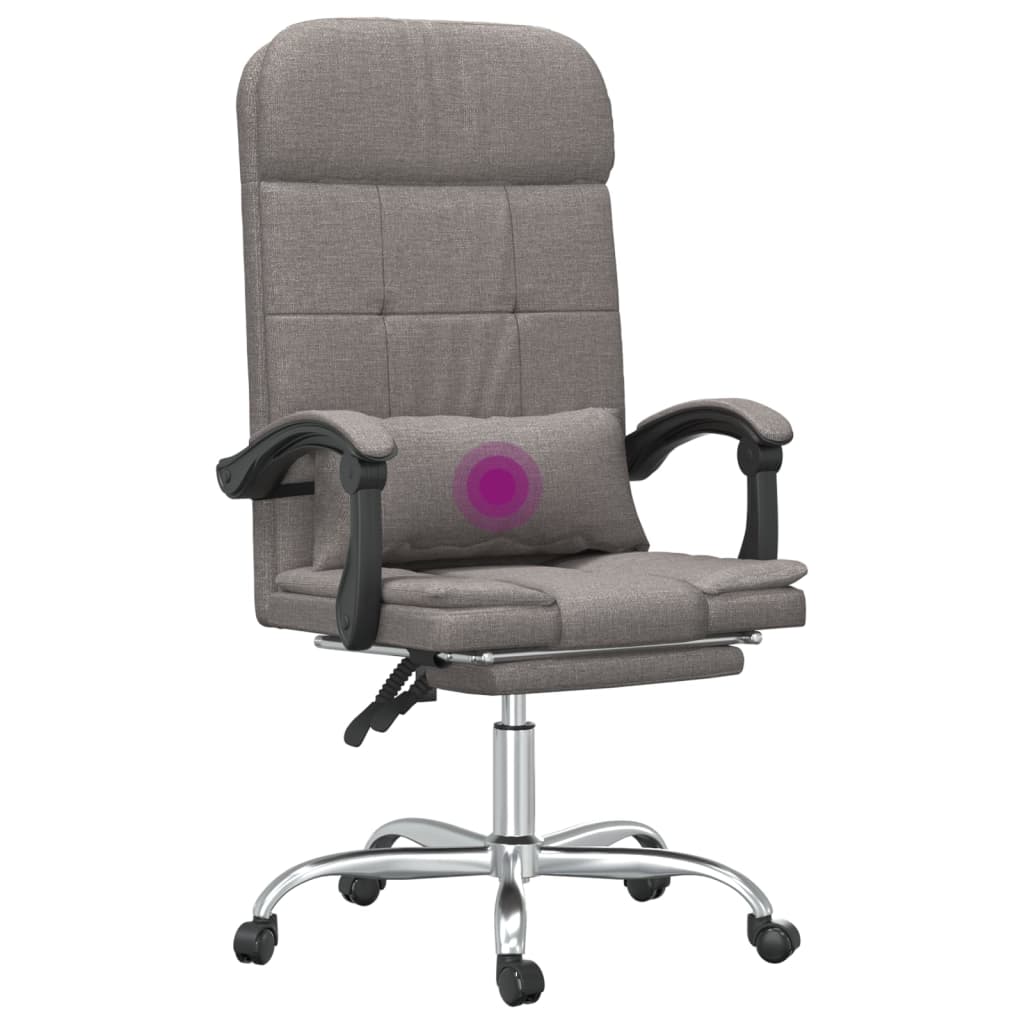 Fauteuil de massage inclinable de bureau Taupe Tissu - XIOS
