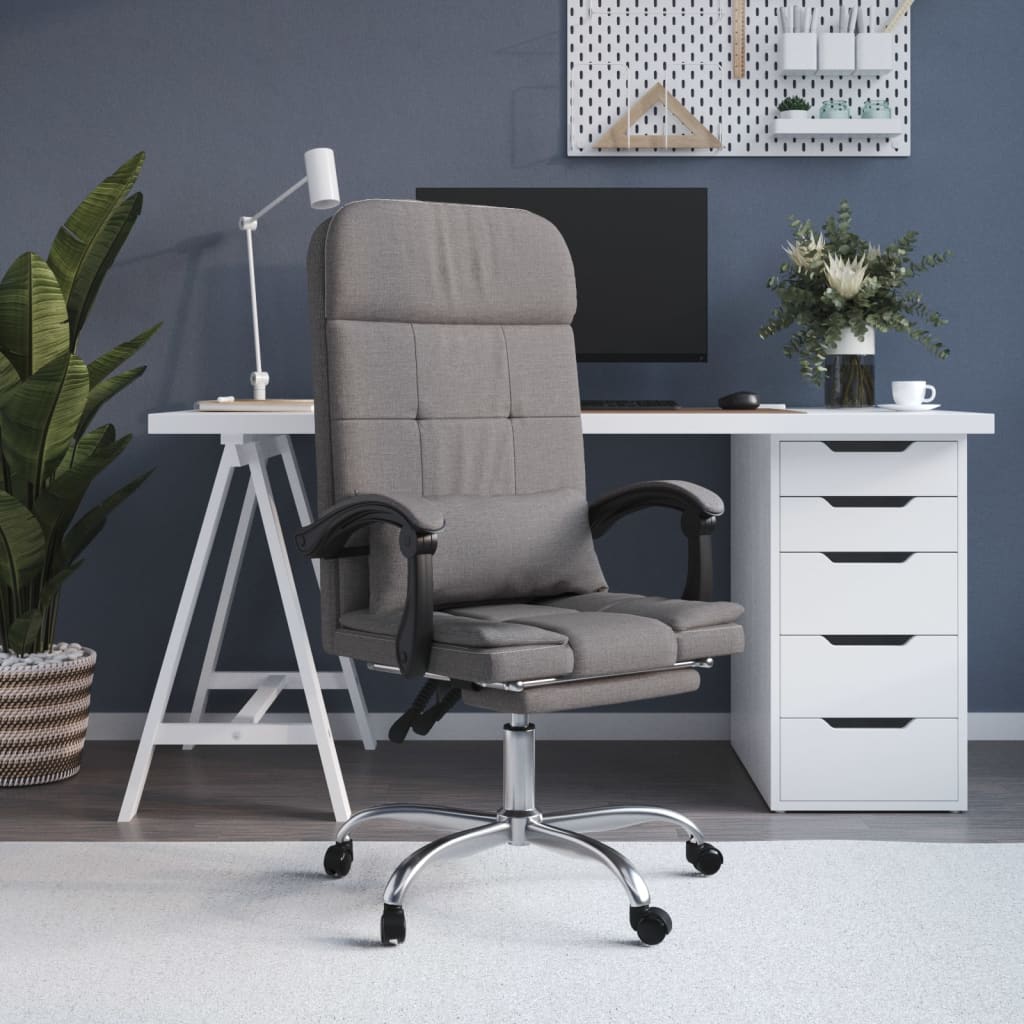 Fauteuil de massage inclinable de bureau Taupe Tissu - XIOS
