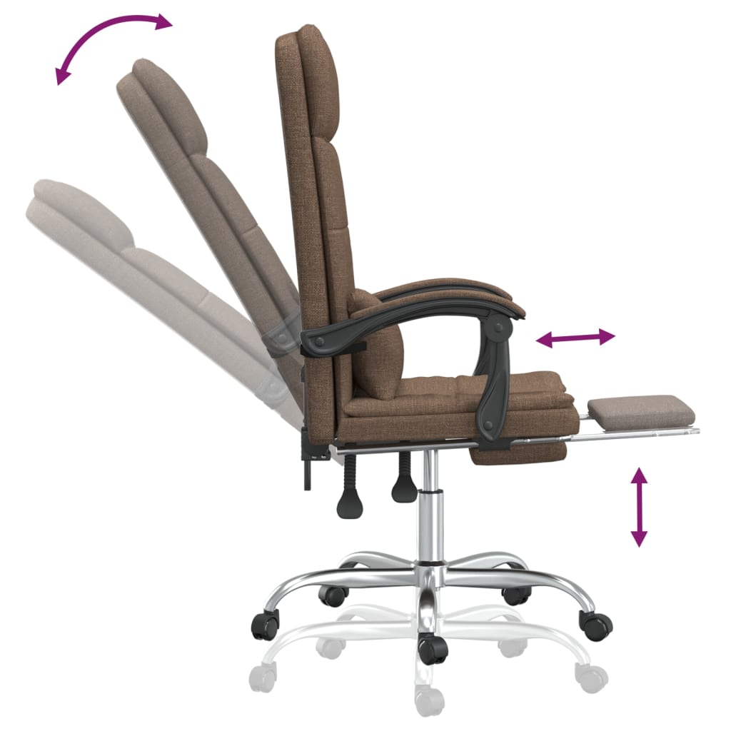Fauteuil de massage inclinable de bureau Marron Tissu - XIOS