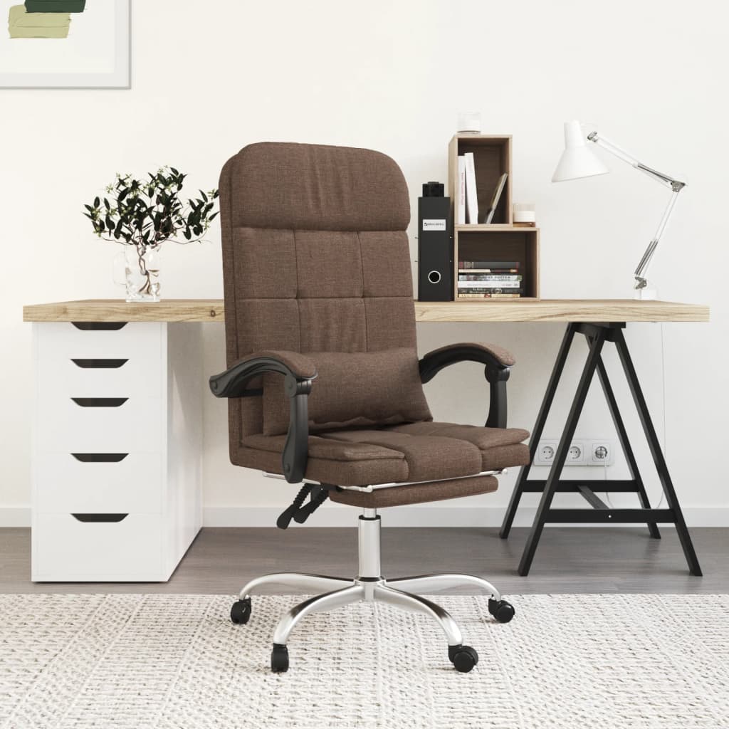 Fauteuil de massage inclinable de bureau Marron Tissu - XIOS