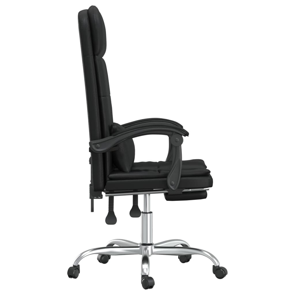 Fauteuil de massage inclinable de bureau Noir Similicuir