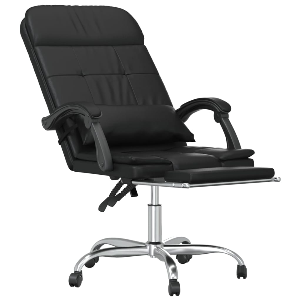 Fauteuil de massage inclinable de bureau Noir Similicuir