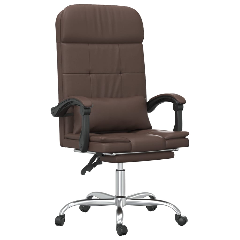 Fauteuil de massage inclinable de bureau Marron Similicuir