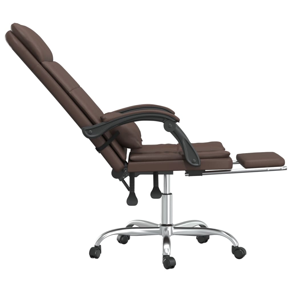 Fauteuil de massage inclinable de bureau Marron Similicuir