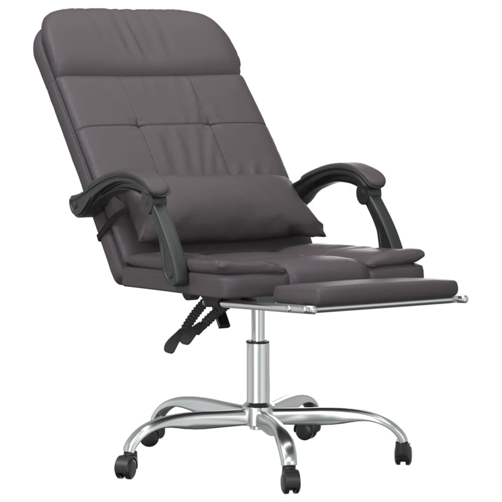Fauteuil de massage inclinable de bureau Gris Similicuir
