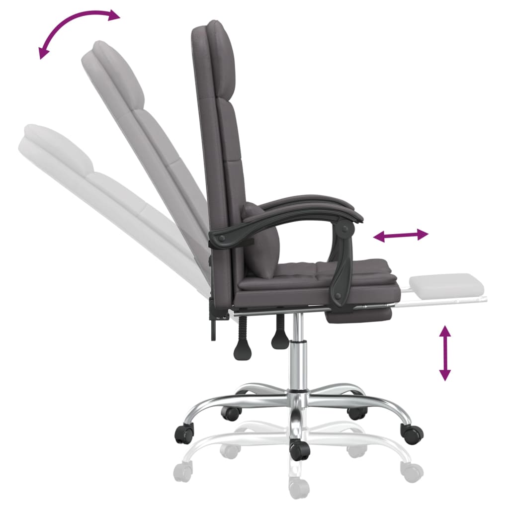 Fauteuil de massage inclinable de bureau Gris Similicuir