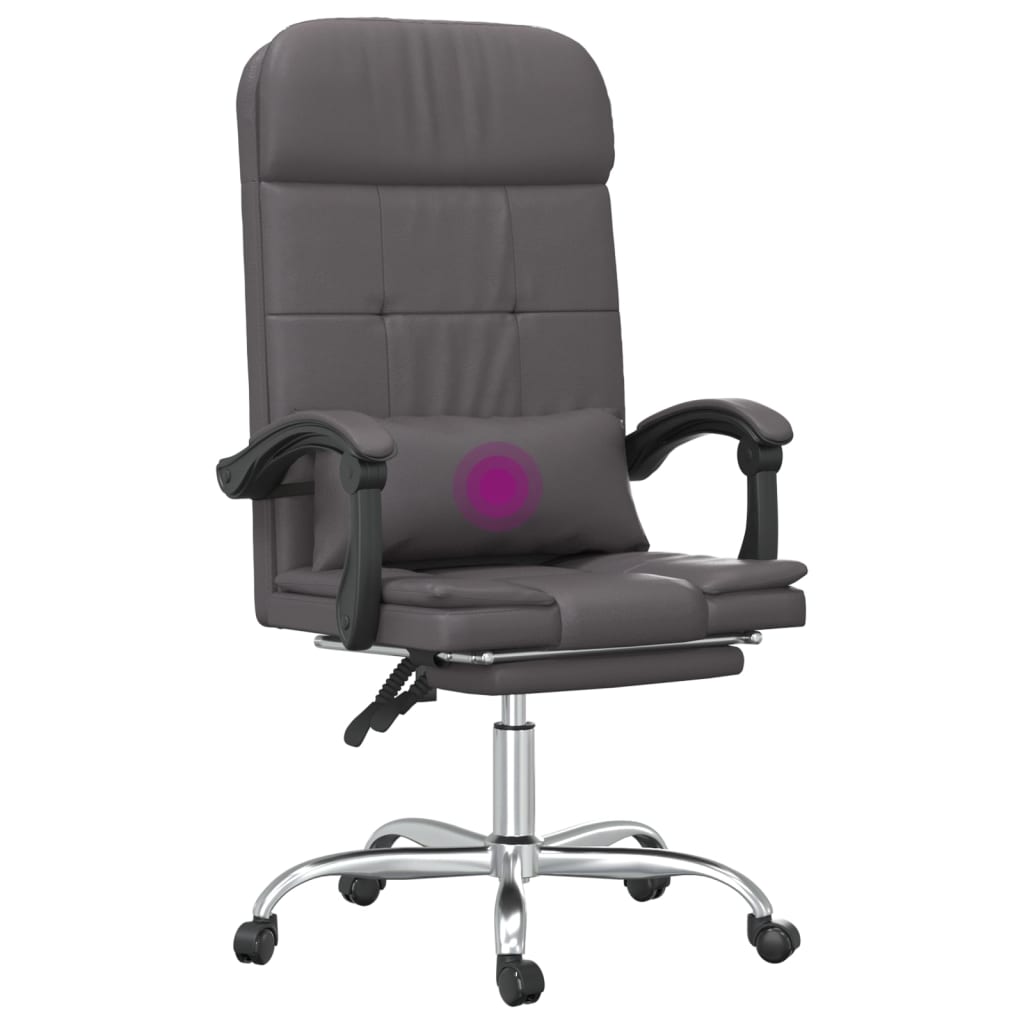 Fauteuil de massage inclinable de bureau Gris Similicuir