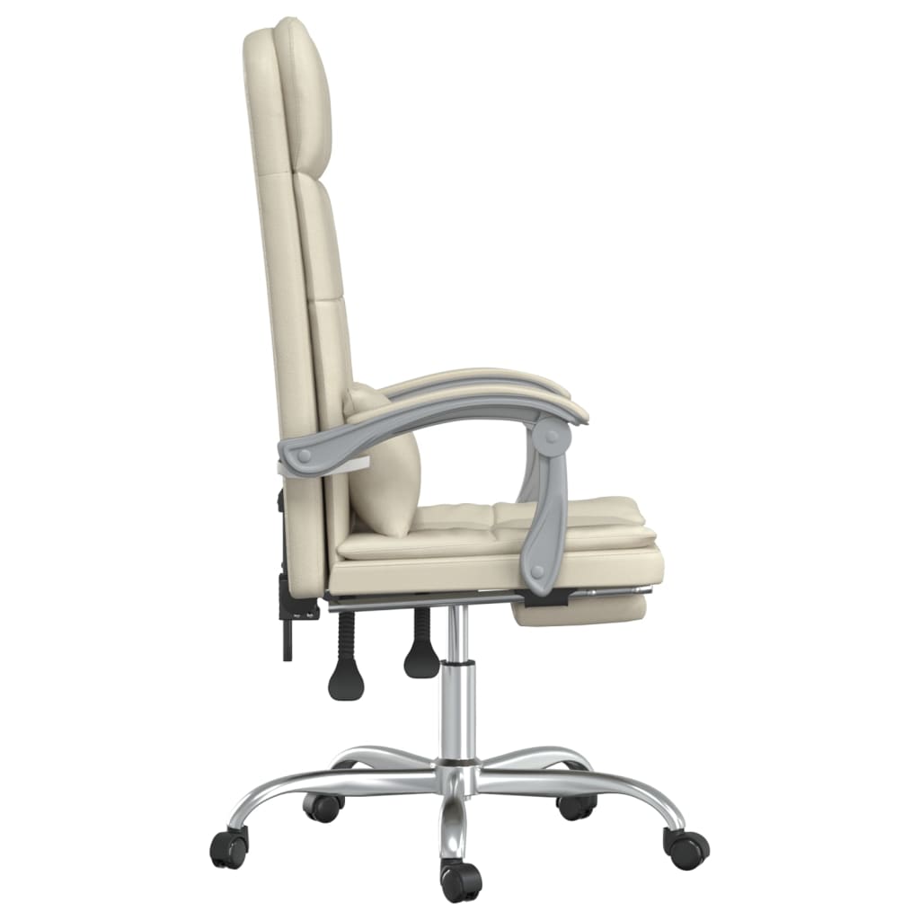 Fauteuil de massage inclinable de bureau Crème Similicuir - XIOS