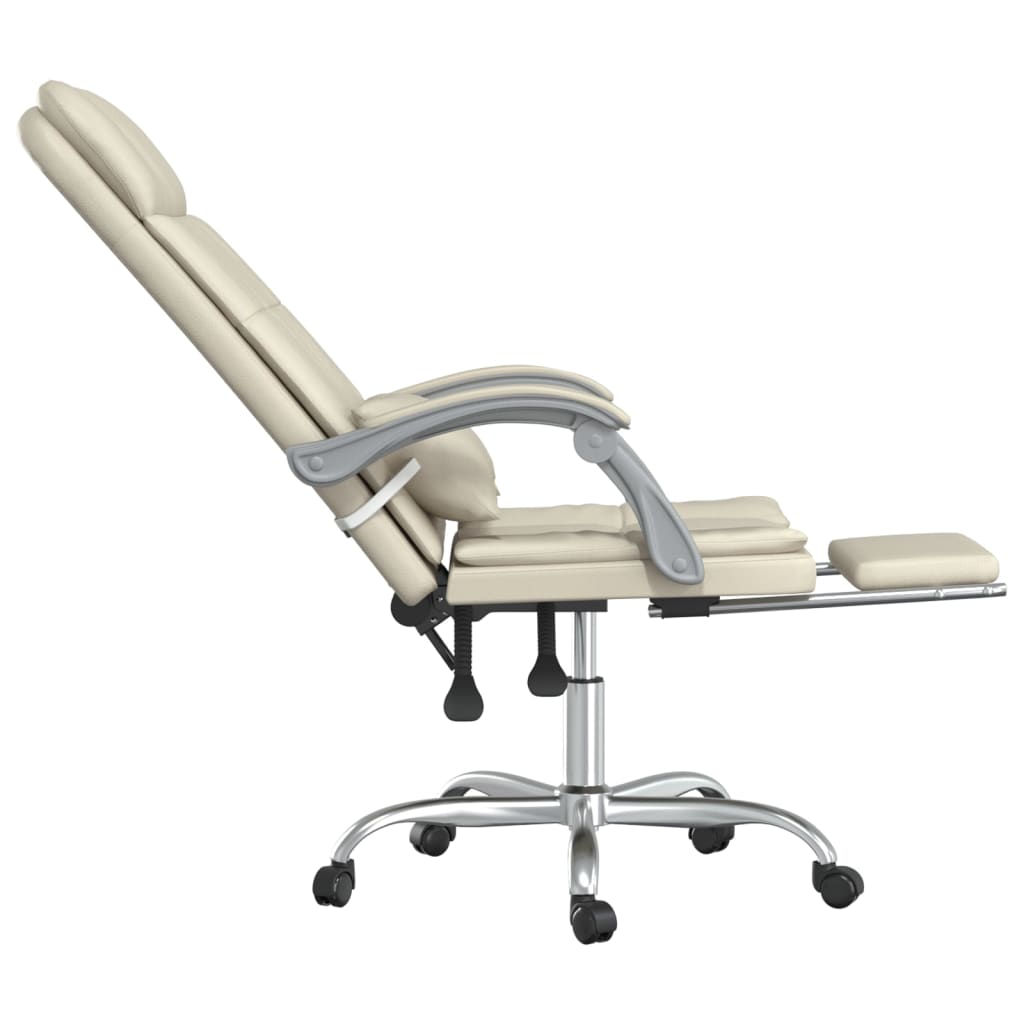 Fauteuil de massage inclinable de bureau Crème Similicuir - XIOS