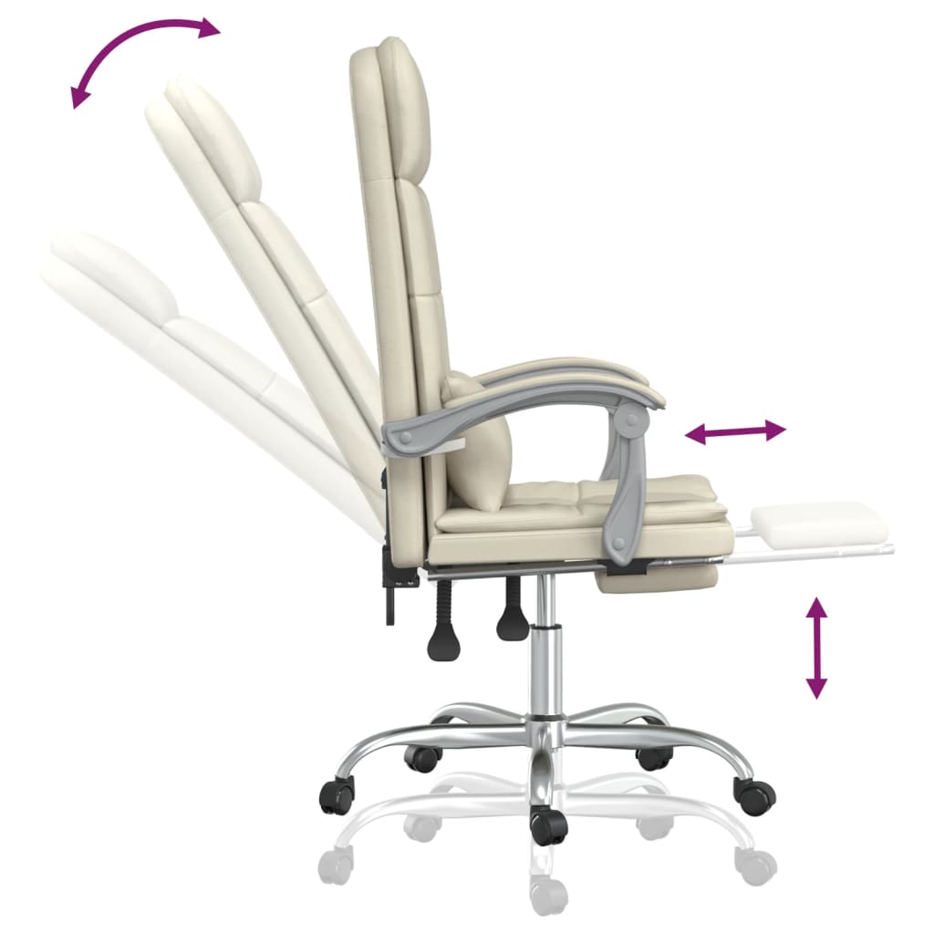 Fauteuil de massage inclinable de bureau Crème Similicuir - XIOS