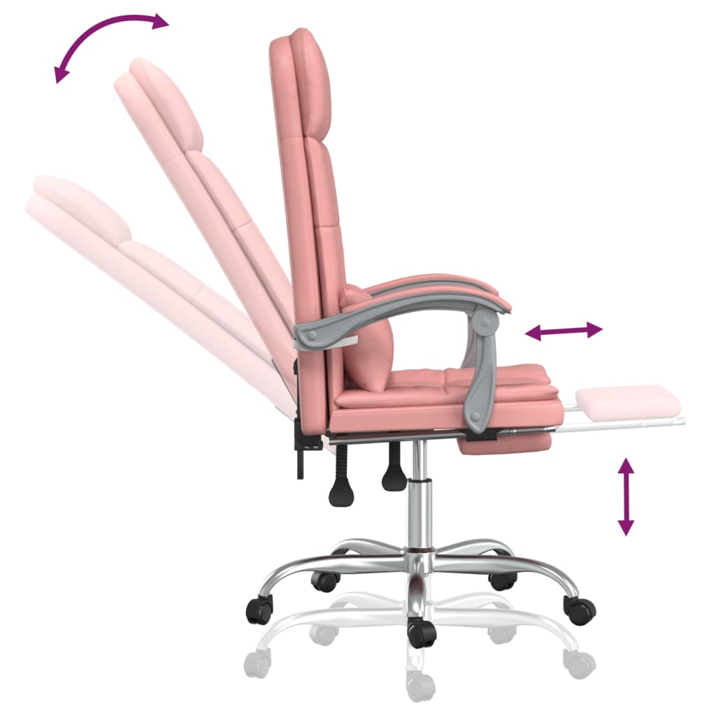 Fauteuil de massage inclinable de bureau Rose Similicuir