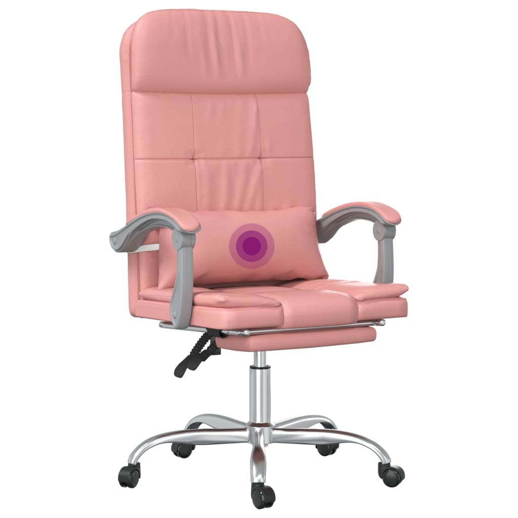 Fauteuil de massage inclinable de bureau Rose Similicuir