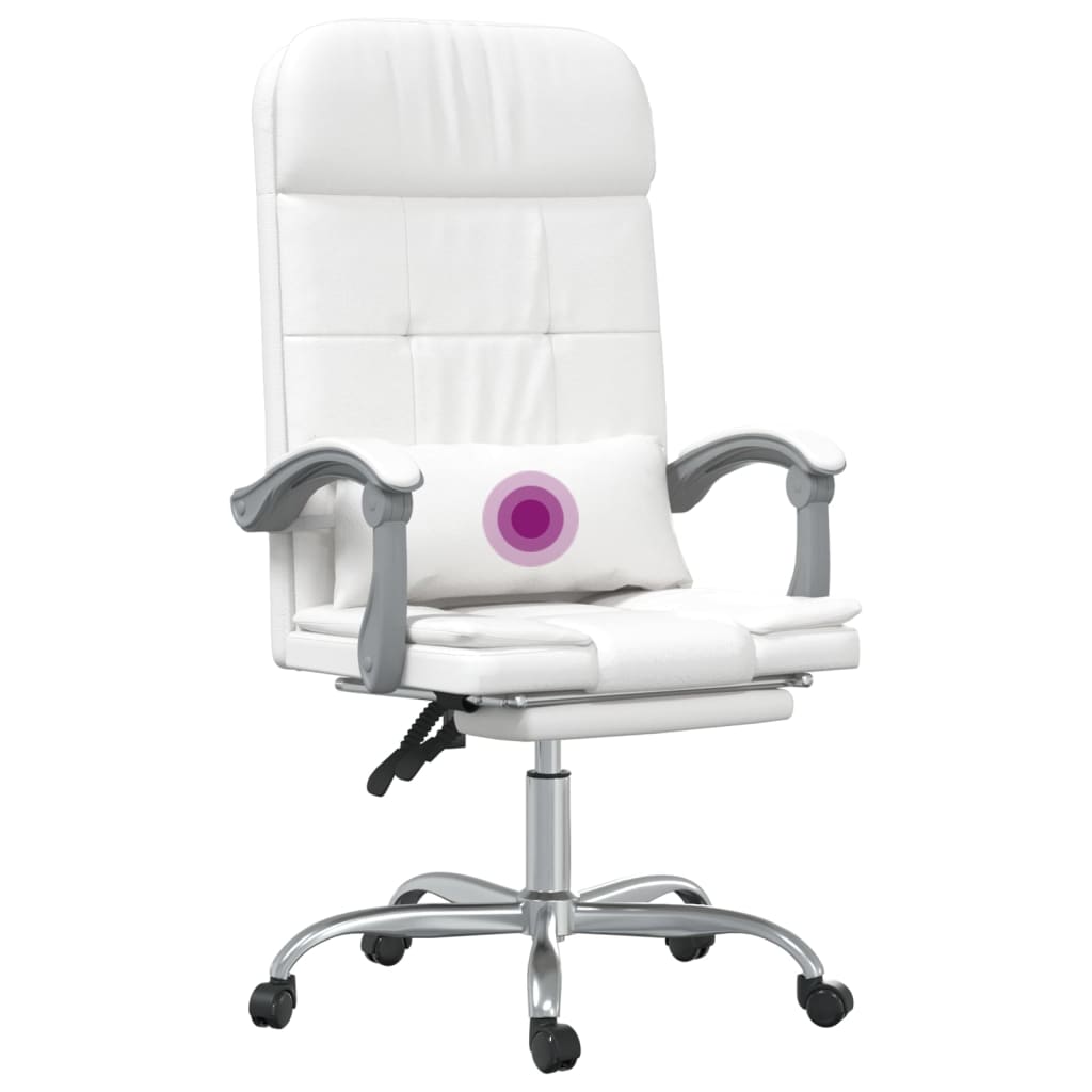 Fauteuil de massage inclinable de bureau Blanc Similicuir - XIOS