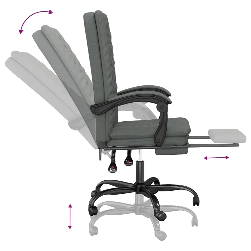 Fauteuil inclinable de bureau Gris foncé Tissu - XIOS