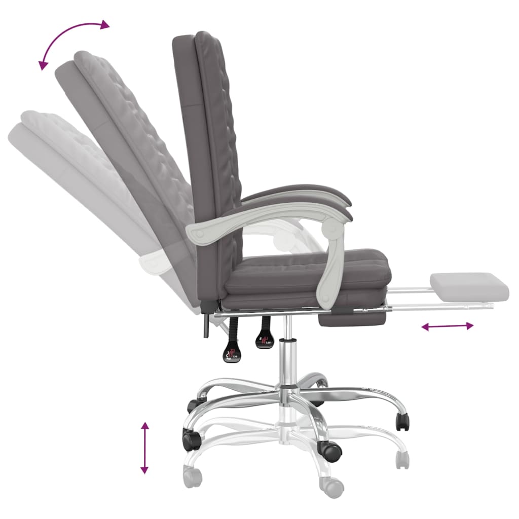 Fauteuil inclinable de bureau Gris Similicuir - XIOS