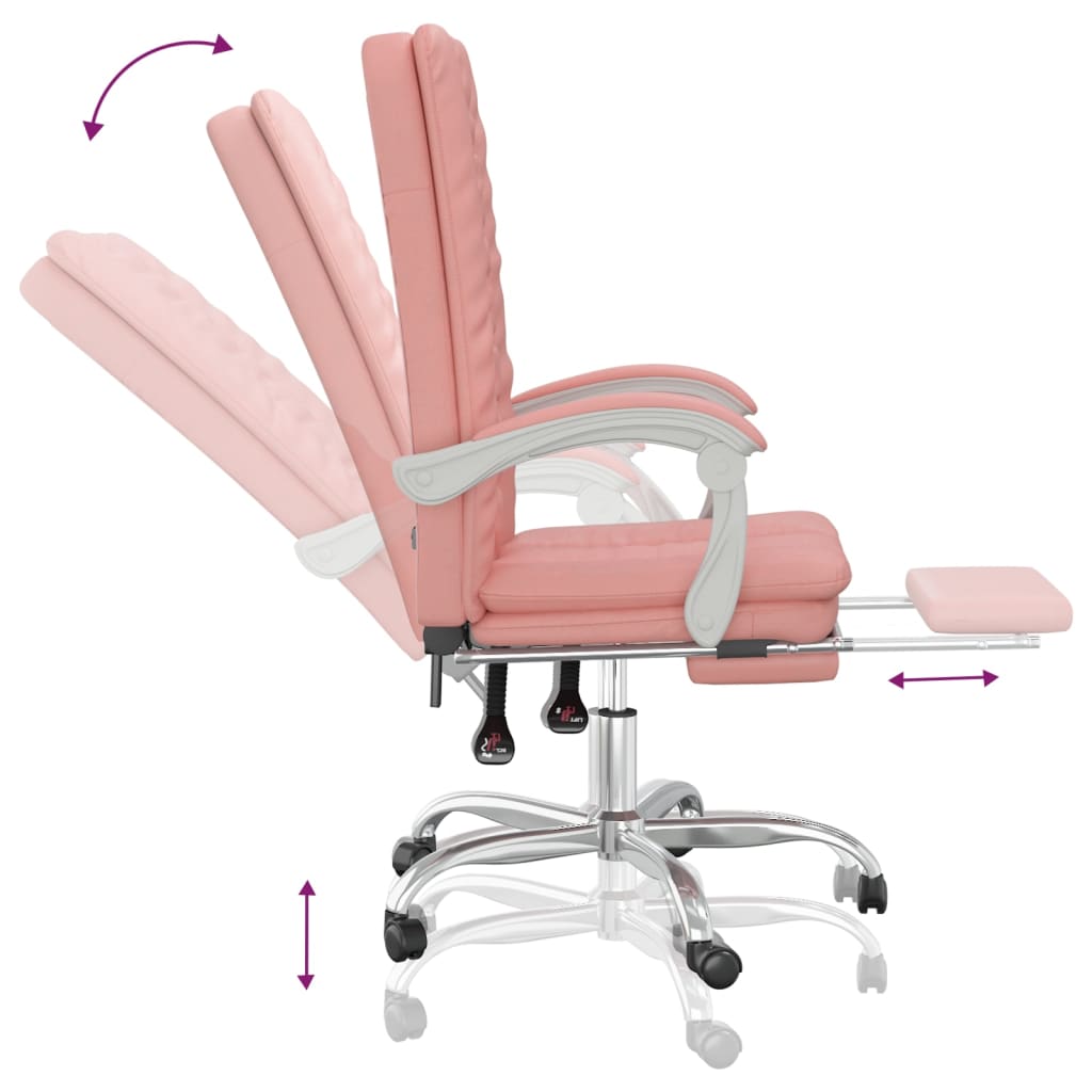 Fauteuil inclinable de bureau Rose Similicuir
