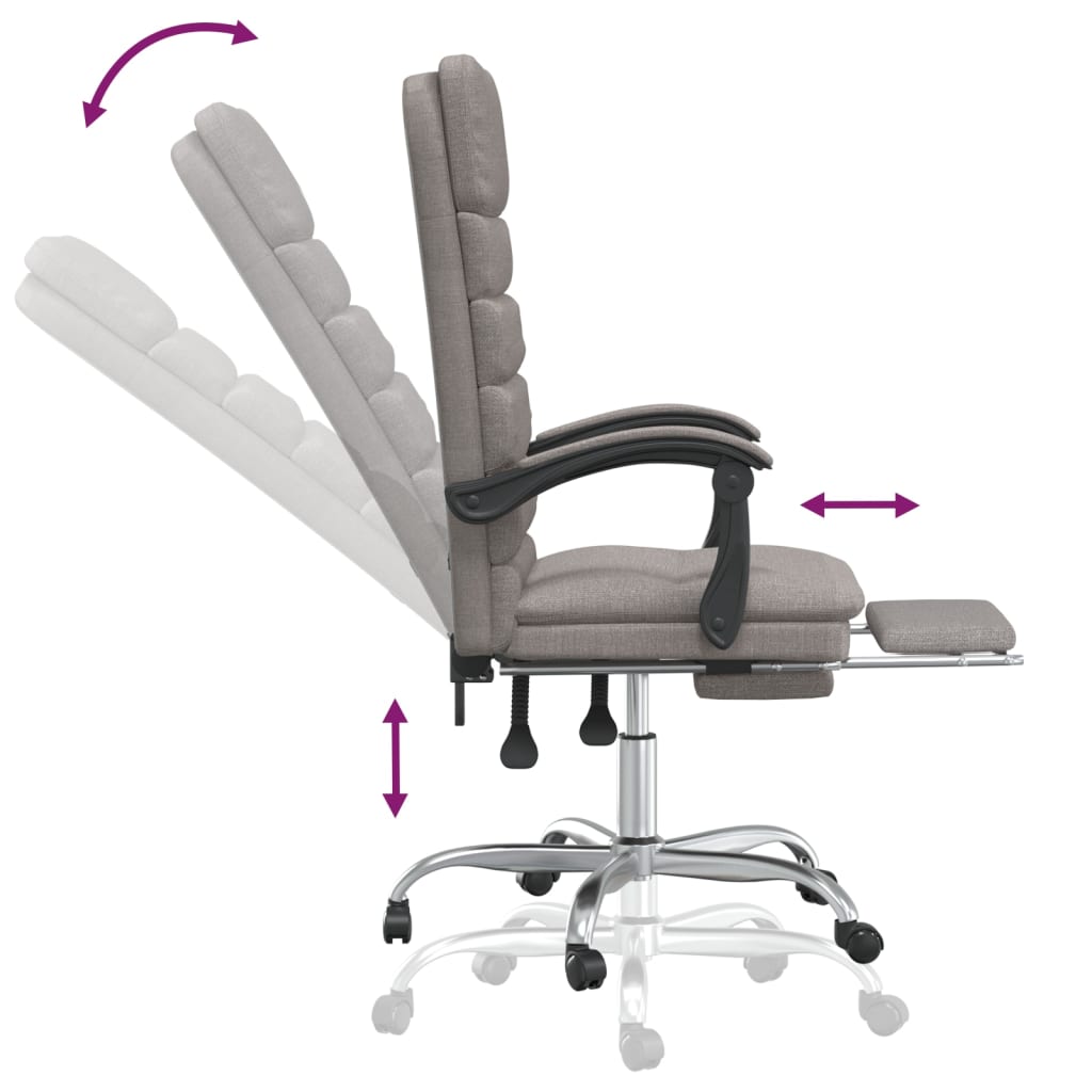 Fauteuil de massage inclinable de bureau Taupe Tissu - XIOS