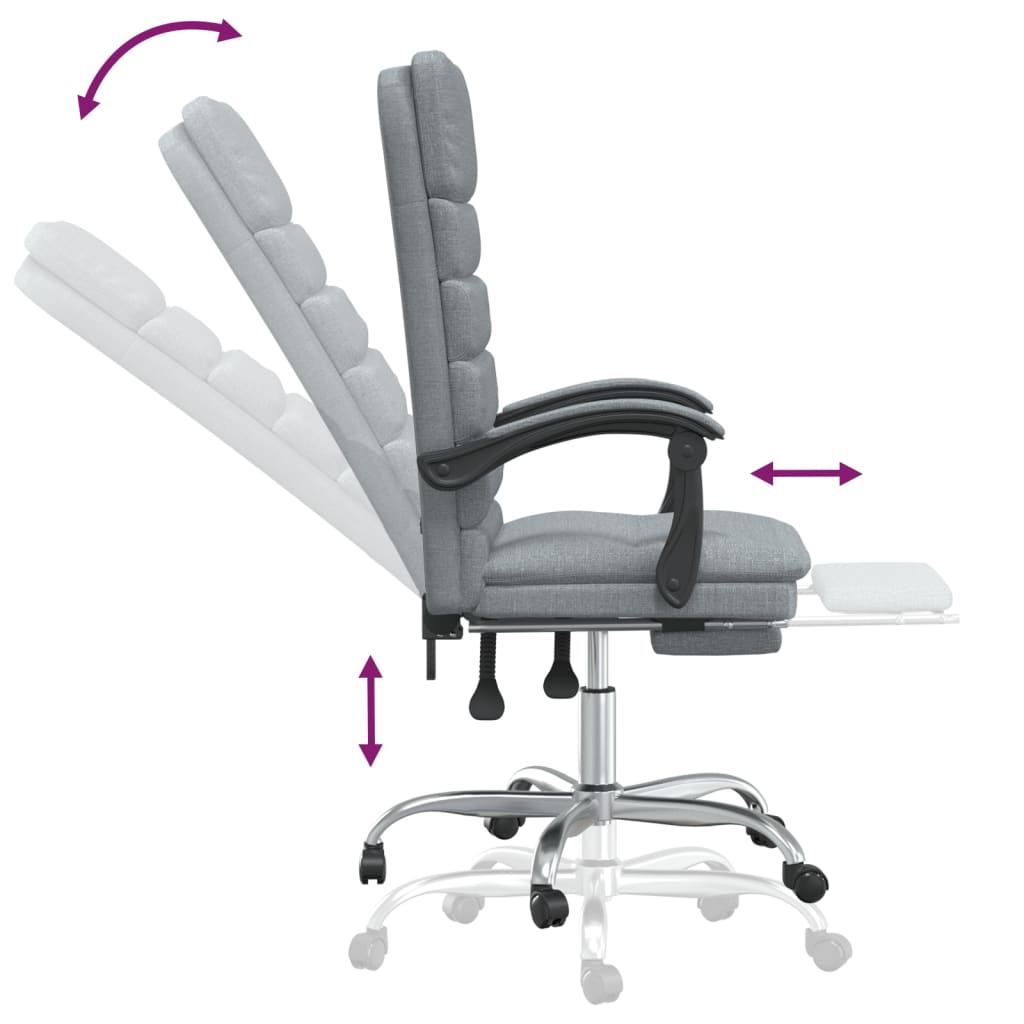 Fauteuil de massage inclinable de bureau Gris clair Tissu - XIOS