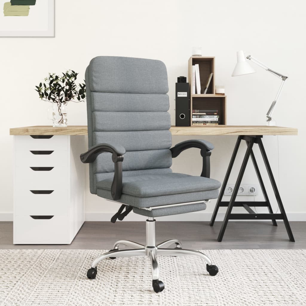 Fauteuil de massage inclinable de bureau Gris clair Tissu - XIOS