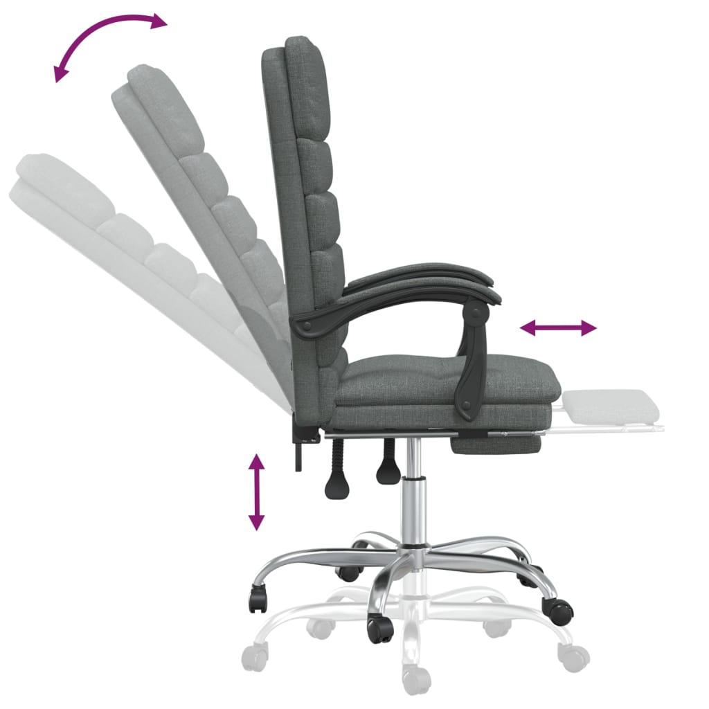 Fauteuil de massage inclinable de bureau Gris foncé Tissu - XIOS
