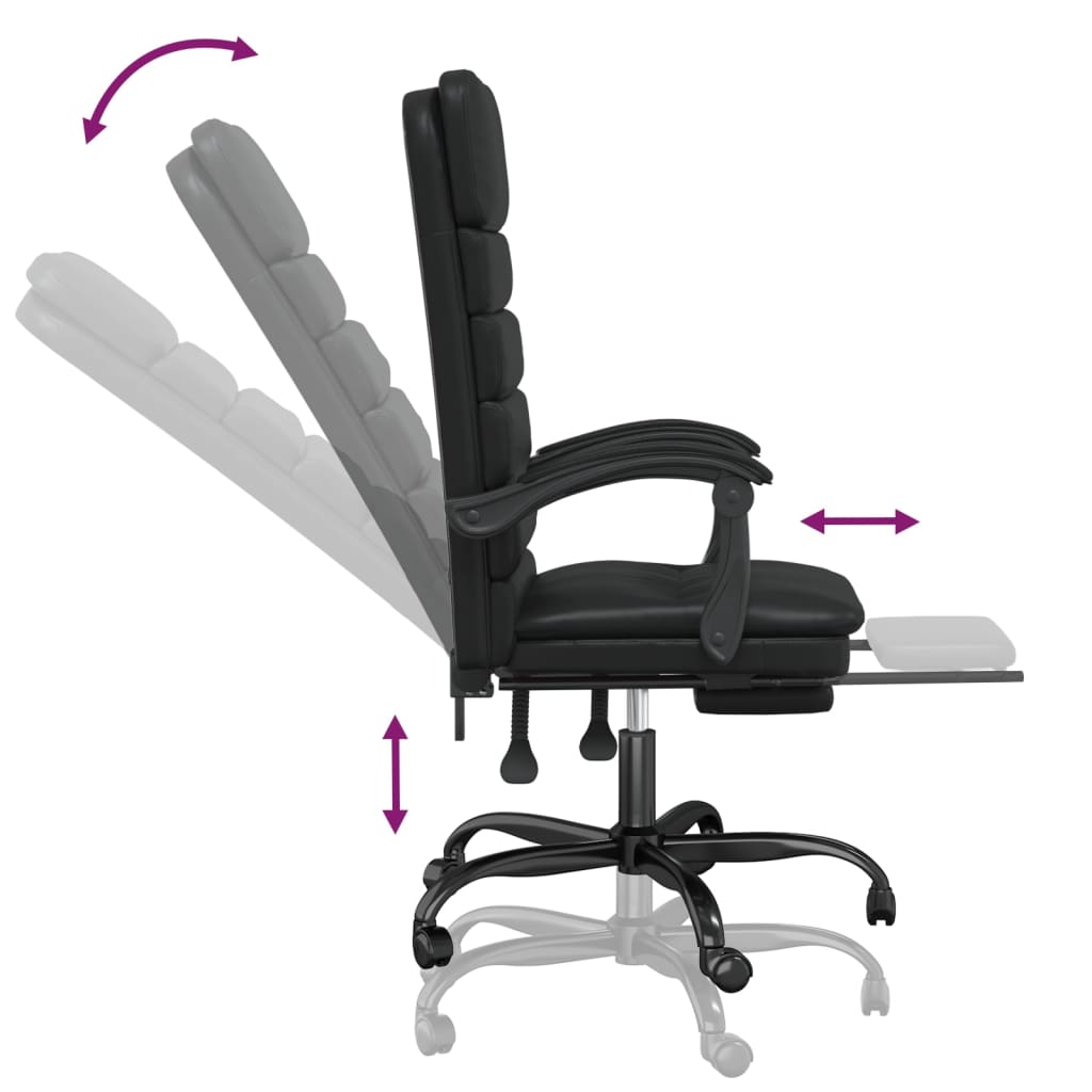 Fauteuil de massage inclinable de bureau Noir Similicuir - XIOS