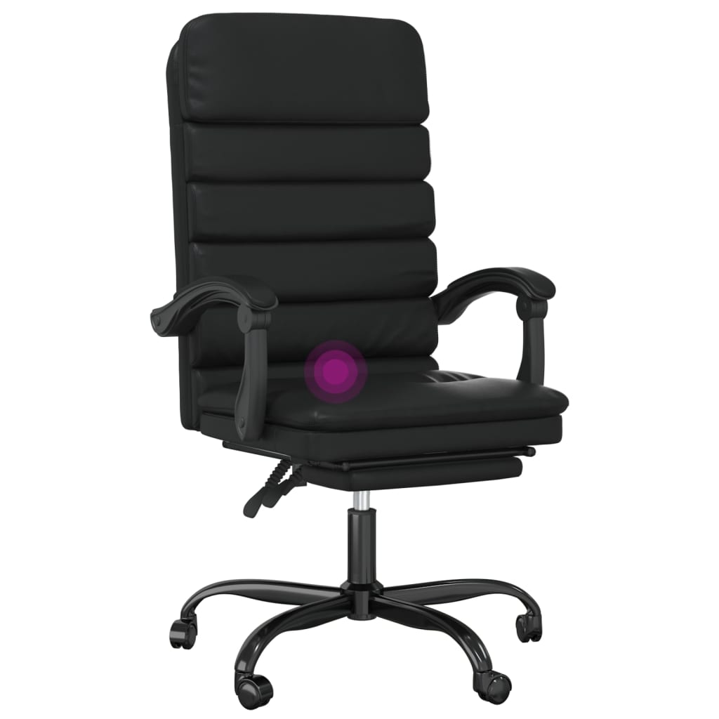 Fauteuil de massage inclinable de bureau Noir Similicuir - XIOS