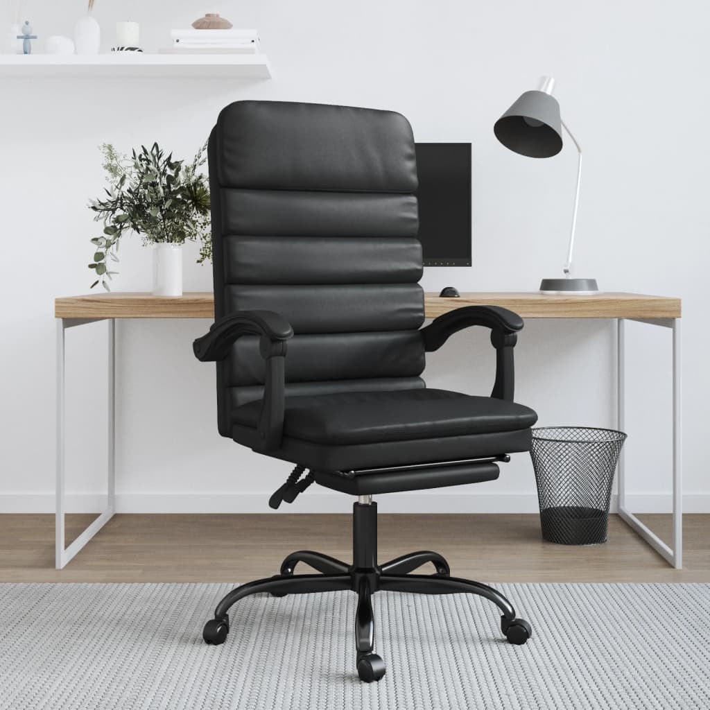 Fauteuil de massage inclinable de bureau Noir Similicuir - XIOS