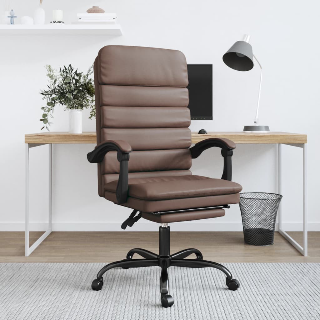 Fauteuil de massage inclinable de bureau Marron Similicuir - XIOS