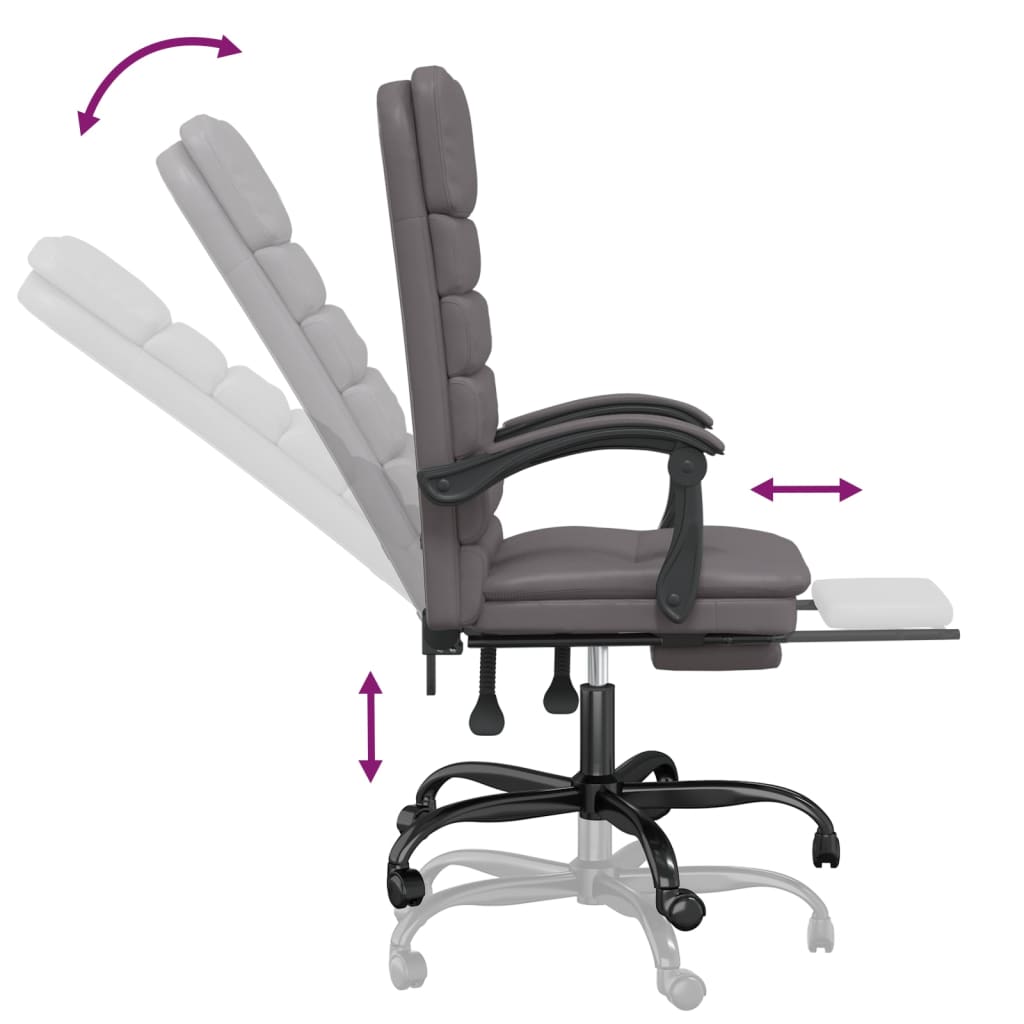 Fauteuil de massage inclinable de bureau Gris Similicuir - XIOS