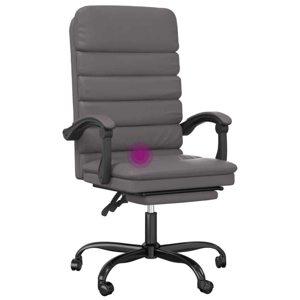 Fauteuil de massage inclinable de bureau Gris Similicuir - XIOS
