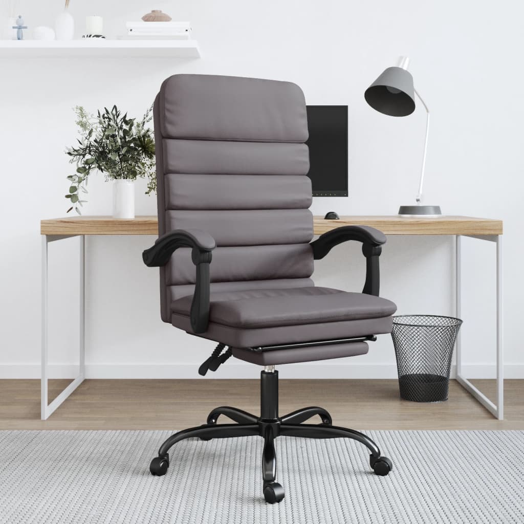 Fauteuil de massage inclinable de bureau Gris Similicuir - XIOS