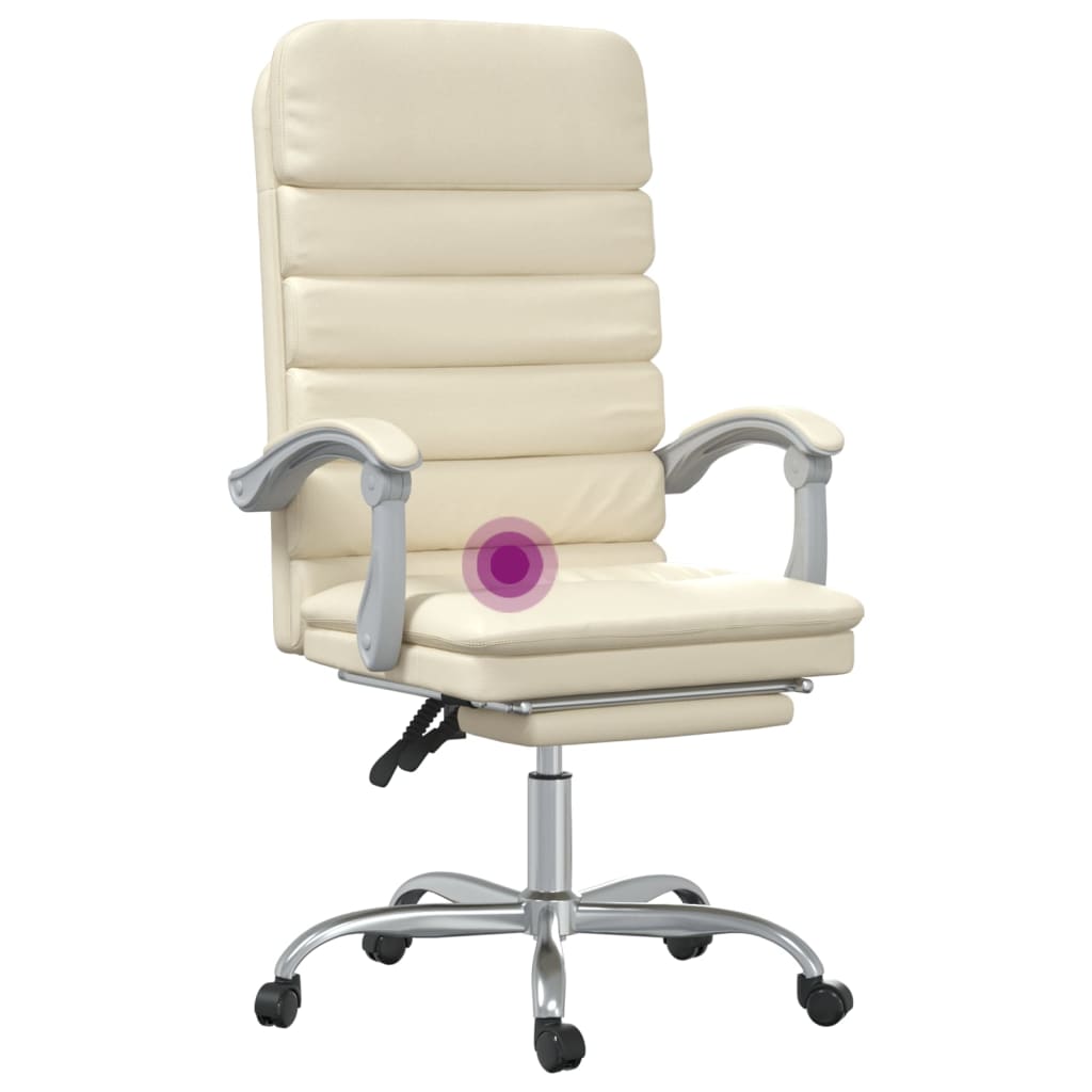 Fauteuil de massage inclinable de bureau Crème Similicuir - XIOS