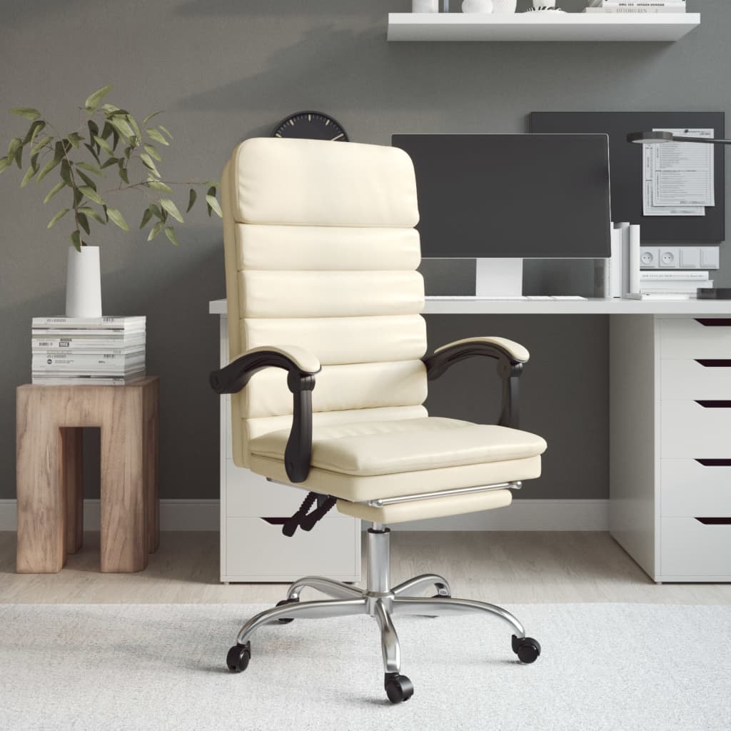Fauteuil de massage inclinable de bureau Crème Similicuir - XIOS