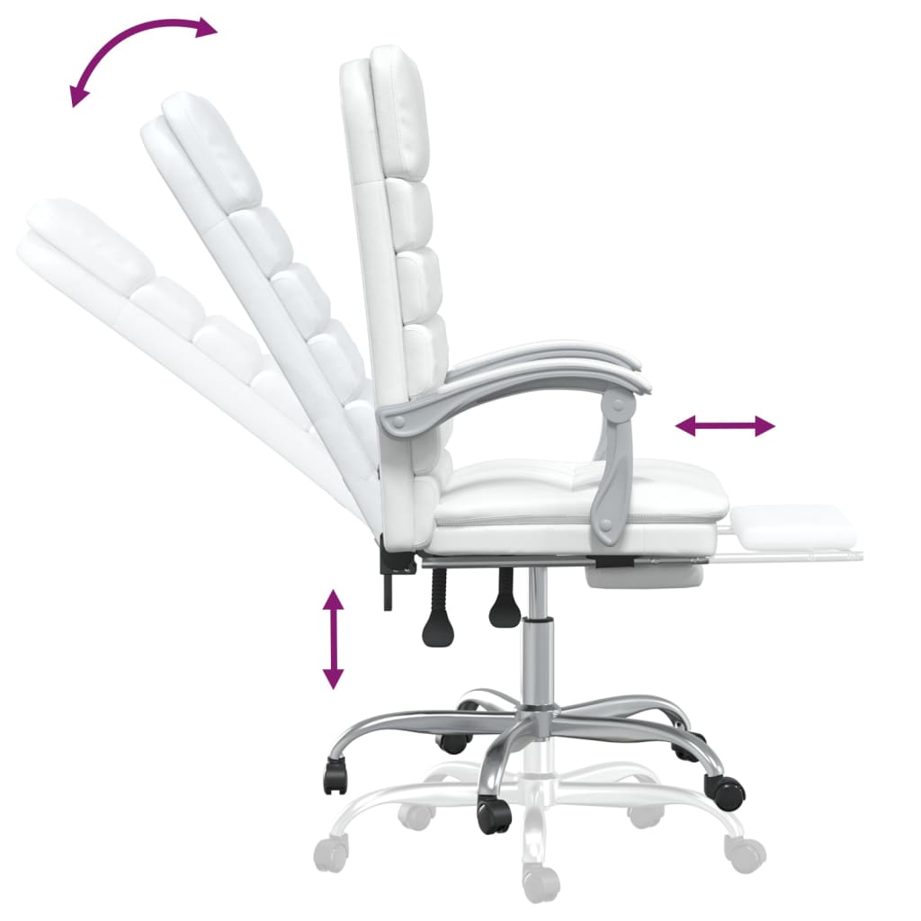 Fauteuil de massage inclinable de bureau Blanc Similicuir - XIOS