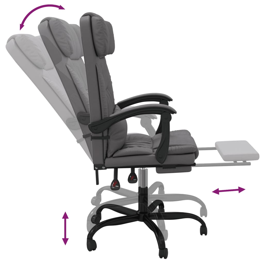 Fauteuil inclinable de bureau Gris Similicuir - XIOS