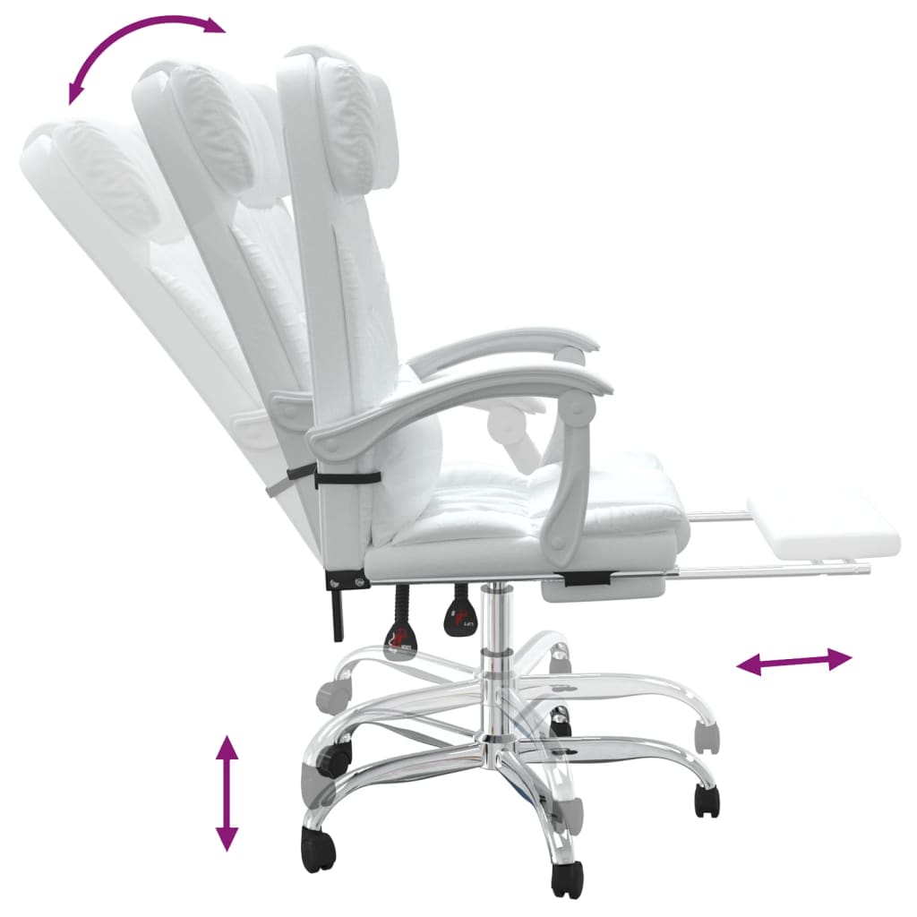 Fauteuil inclinable de bureau Blanc Similicuir - XIOS