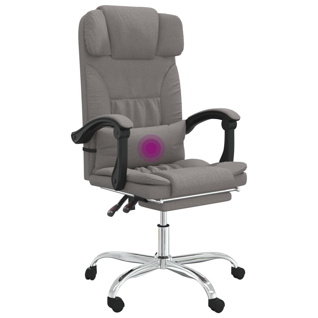 Fauteuil de massage inclinable de bureau Taupe Tissu - XIOS