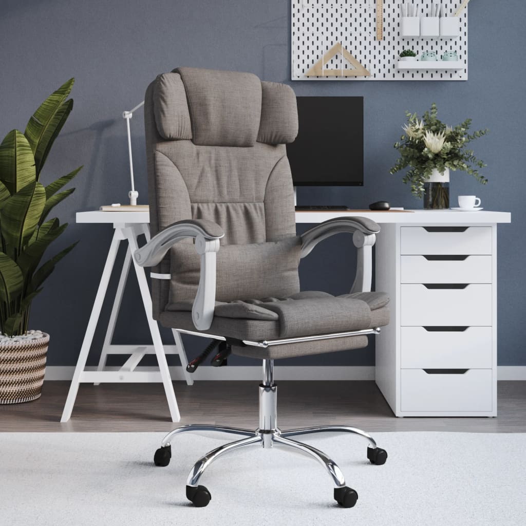 Fauteuil de massage inclinable de bureau Taupe Tissu - XIOS