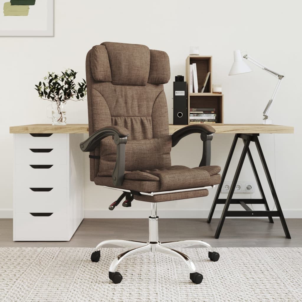 Fauteuil de massage inclinable de bureau Marron Tissu - XIOS