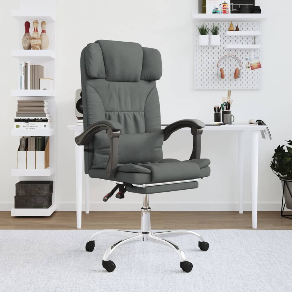 Fauteuil de massage inclinable de bureau Gris foncé Tissu - XIOS